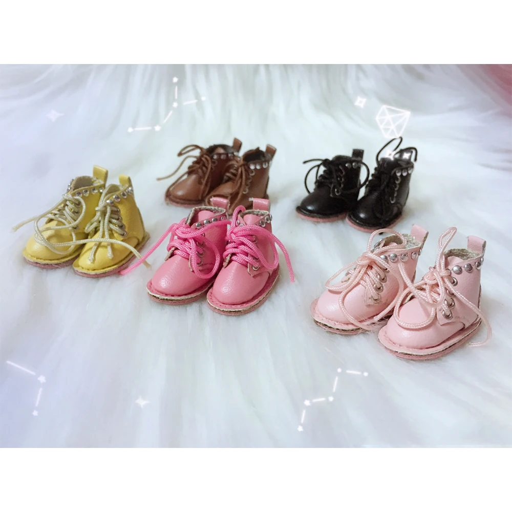 2,3 см мини-обувь для obitsu OB11 BJD 11 см dol Милая обувь с высоким берцем 1/8 г. Кукольная обувь с помпонами 5 цветов, обувь в стиле панк