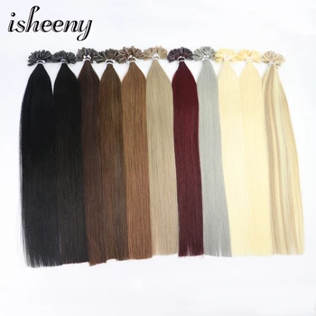 

Clearance Items! 12" Remy Keratin U Tip Hair Extensions 0.5g/pc Silky Straight Pre Bonding Human Hair Extension Natural 50pcs