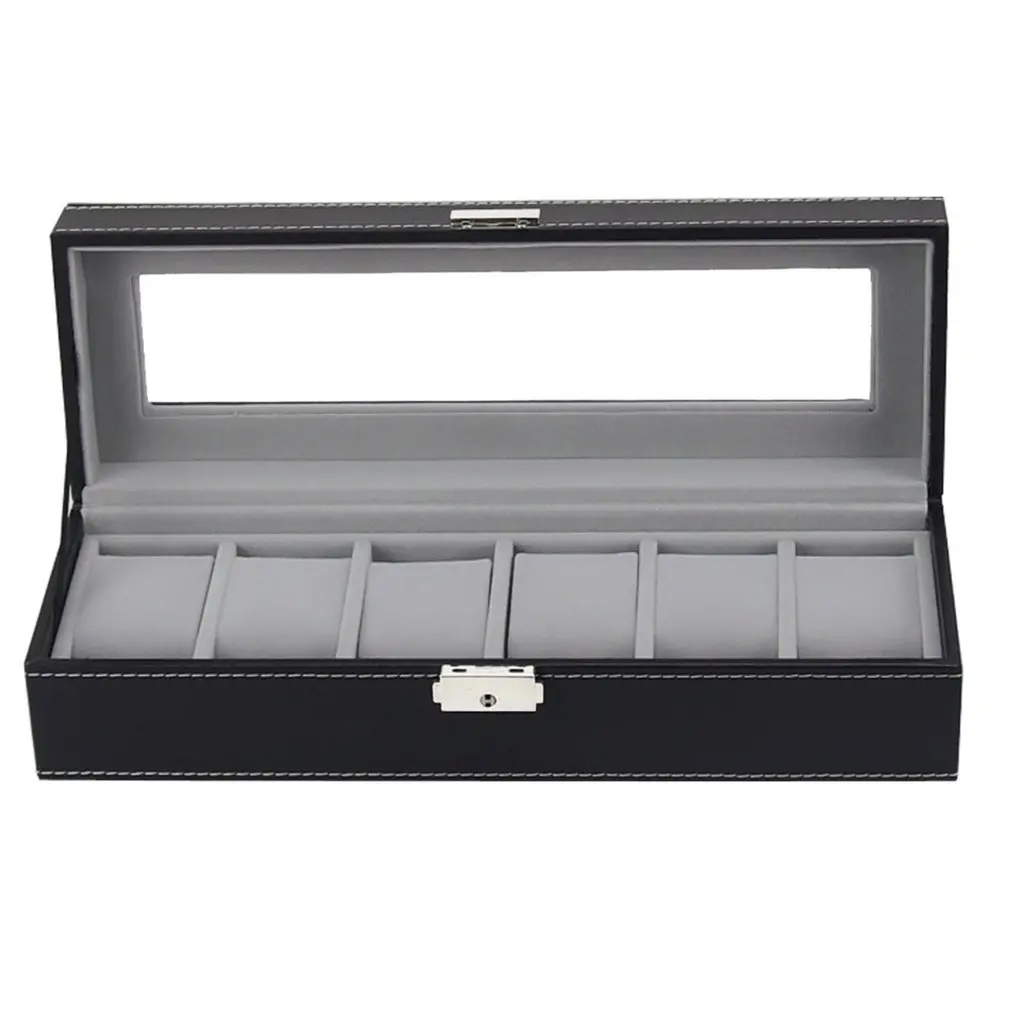 

OUTAD 6/10/12 Slots Watch Box Rings Storage Organizer Jewelry Display Watch Case PU Leather Watch Casket Saat Kutusu