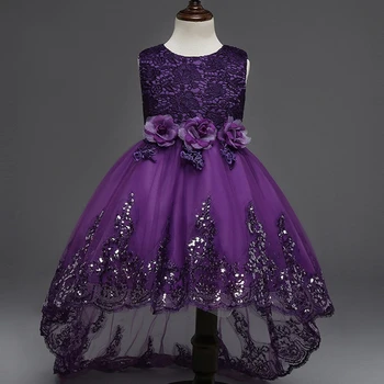 

Flower Girl Princess Birthday Party Performing High-end Dress Girl Graduation Banquet Lace Sequins Dress vestidos de fiesta