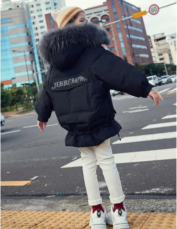 Обувь для девочек пуховая куртка стиль, зимнее вечернее платье, Корейская версия детской одежды cuhk детская плотное пальто ND026