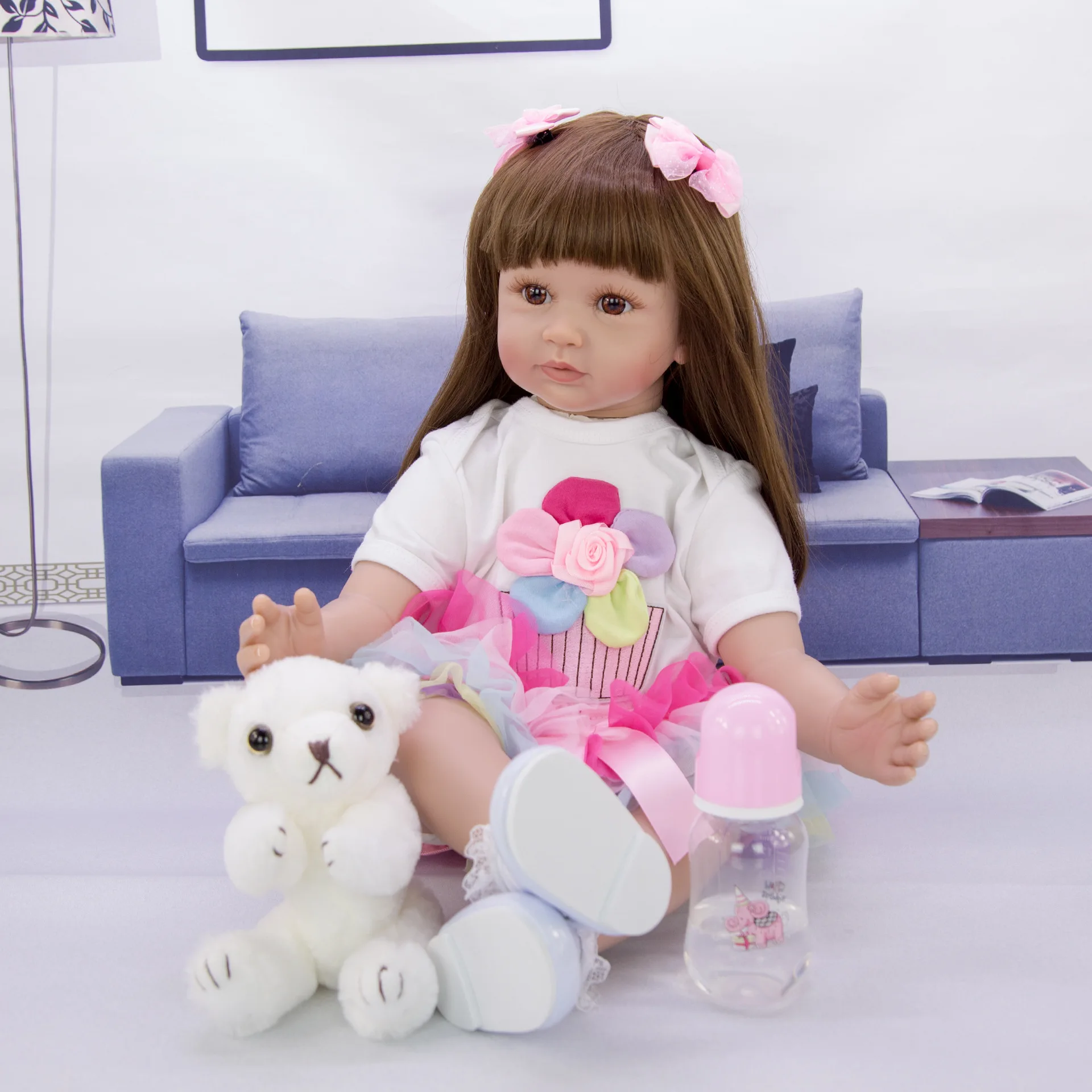 60 см Силиконовые Reborn Baby Doll игрушки как настоящая виниловая принцесса для малышей куклы для девочек Bonecas подарок на день рождения Рождественский подарок