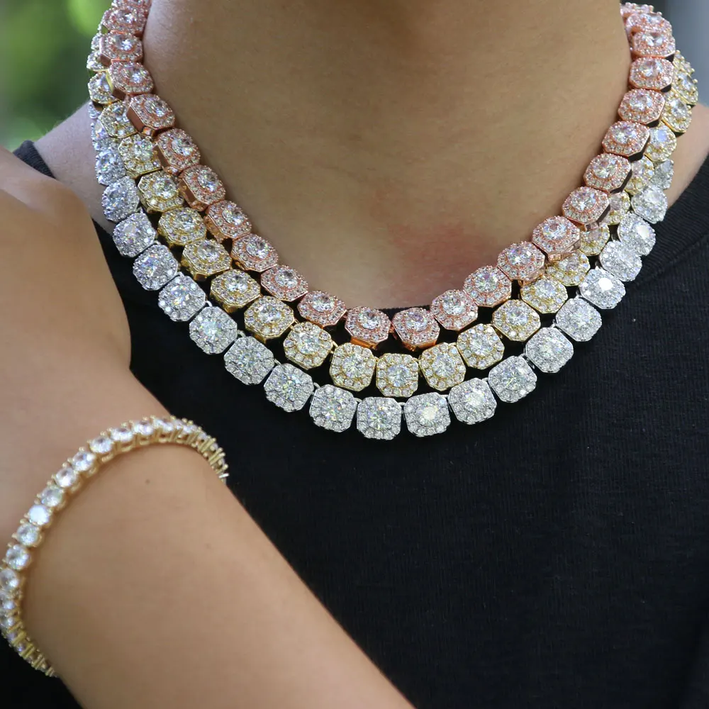 Men Hip Hop Jewelry Clustered Tennis 