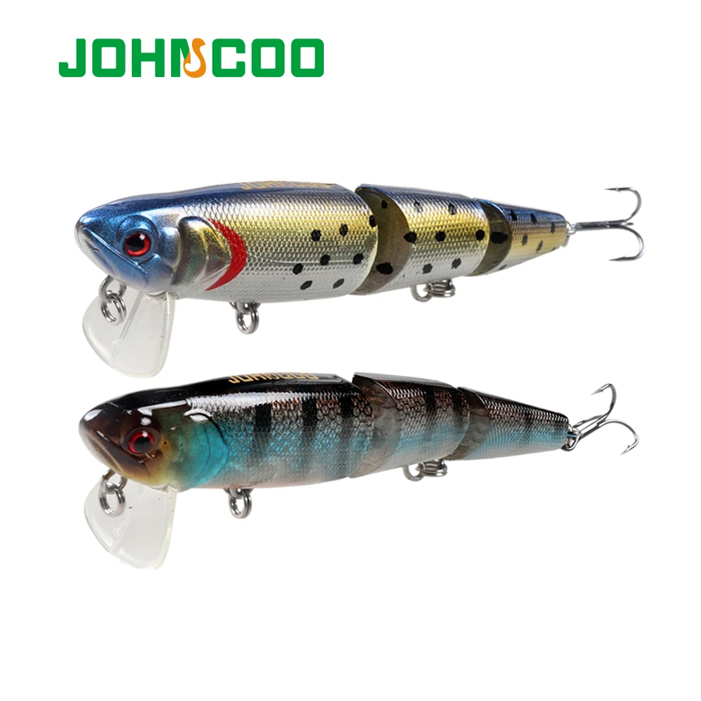 

JOHNCOO 3 Segment Fishing Lure Minnow 98mm 11.5g Jointed Swimbaits Wobbler Minnow for Bass Pike Bait Lure
