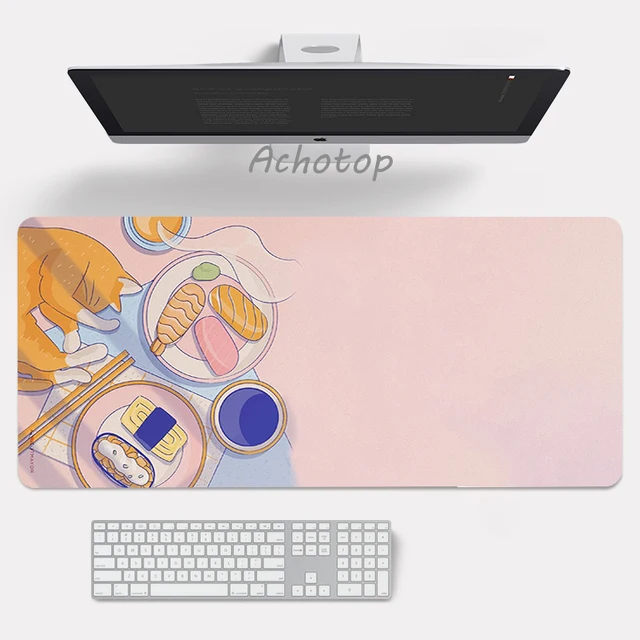 Large Anime Pink Mousepad Gamer Cute Kawaii XXL Gaming Mouse Pad Rubber Otaku Locking Edge Big Fashion Laptop Notebook Desk Mat 13