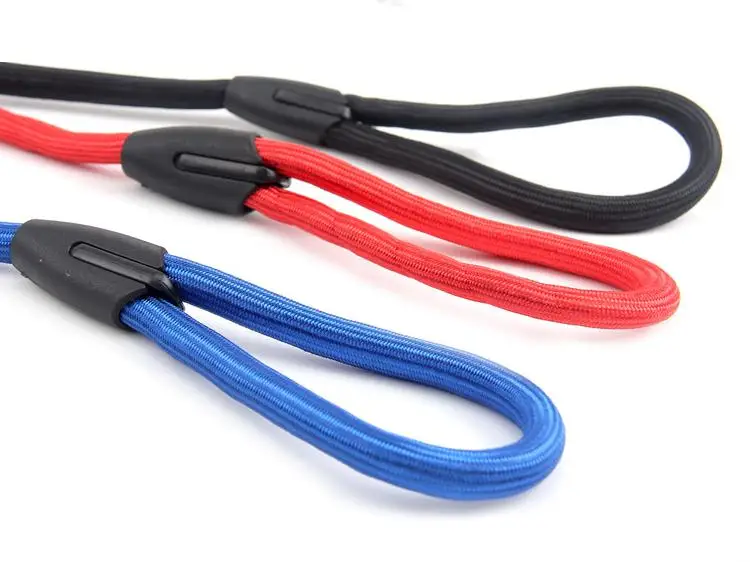 100pcs/lot Nylon Rope Dog whisperer Slip Training Leash Lead and Collar Red Blue Black Colors