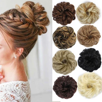 

DIANQI Fashionable woman's curly elastic elastic wavy synthetic bread hair is worth having high temperature fiber chignon