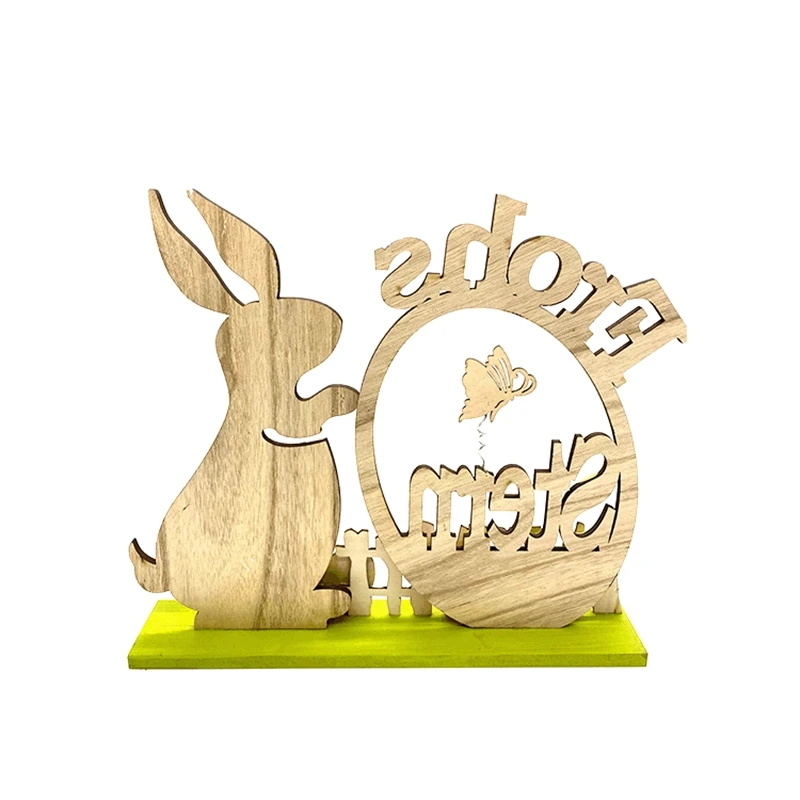 Details about   Wooden Cute Rabbit Bunny Family Happy Easter Decorations Valentine's Day Wedding 