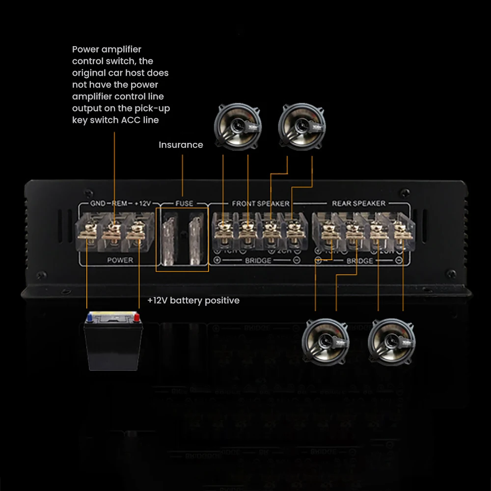 AOSHIKE 1 шт. автомобильный усилитель аудио стерео бас-динамик DC 12 В 6800 Вт 4 канала автомобиля усилители мощности Стерео усилители