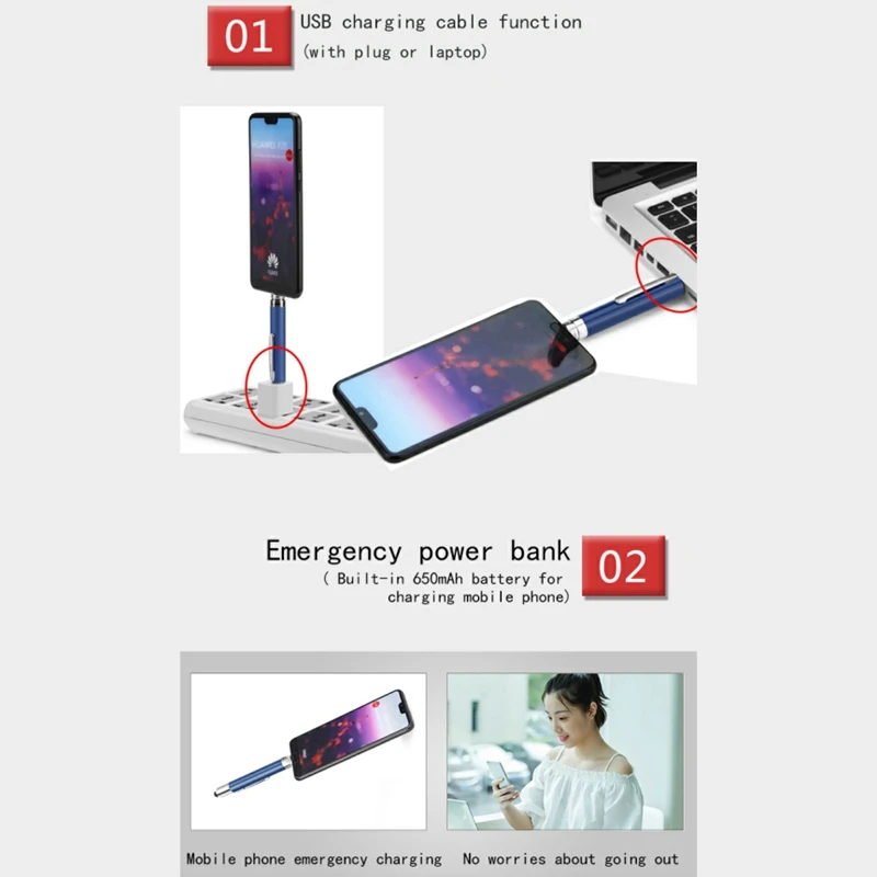5 в 1 Интеллектуальная многофункциональная ручка 32G диск+ power Bank+ Micro-USB зарядное устройство интерфейс+ пресс-экран+ бизнес-ручка для Android