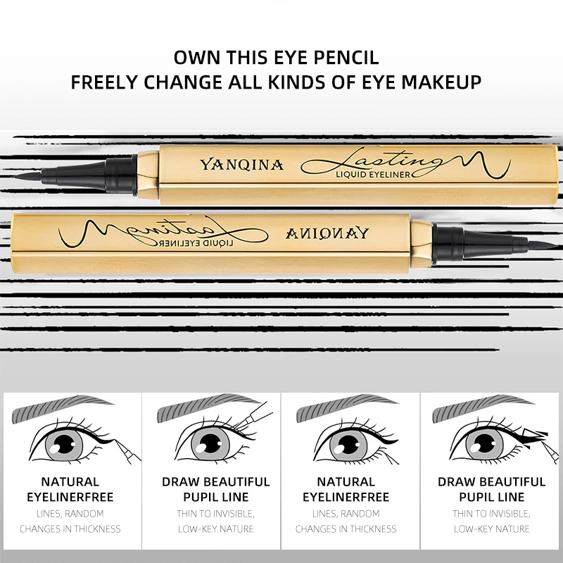 New hot cool black eyeliner pen lasting waterproof not blooming eyeliner makeup