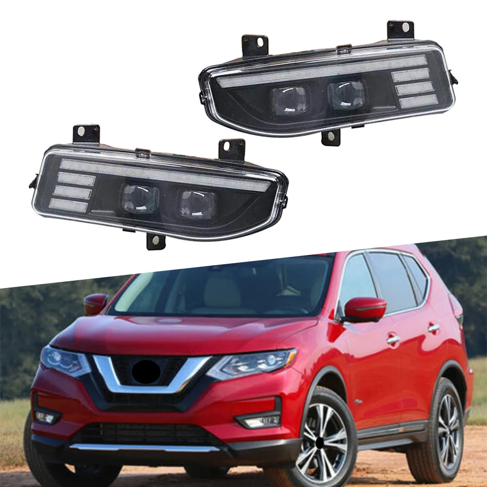 

3Colors Car LED Daytime Running Lights DRL For Nissan X-Trail Rogue 2017 2018 2019 Turn Signal Lamp Light 1Pair