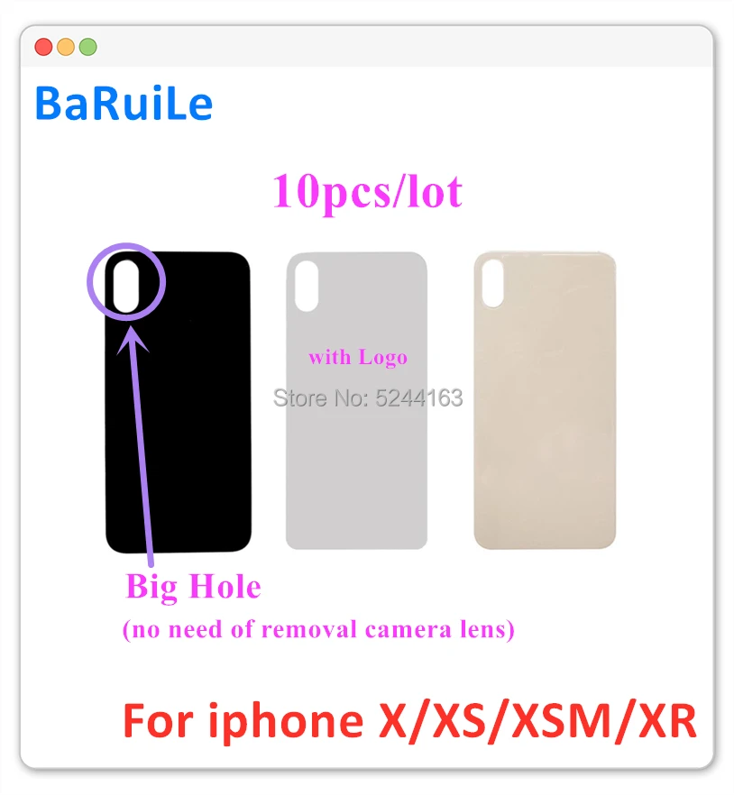 10 шт. задняя крышка из стекла для iphone X XS XSMax|Корпусы и рамки мобильных телефонов| |