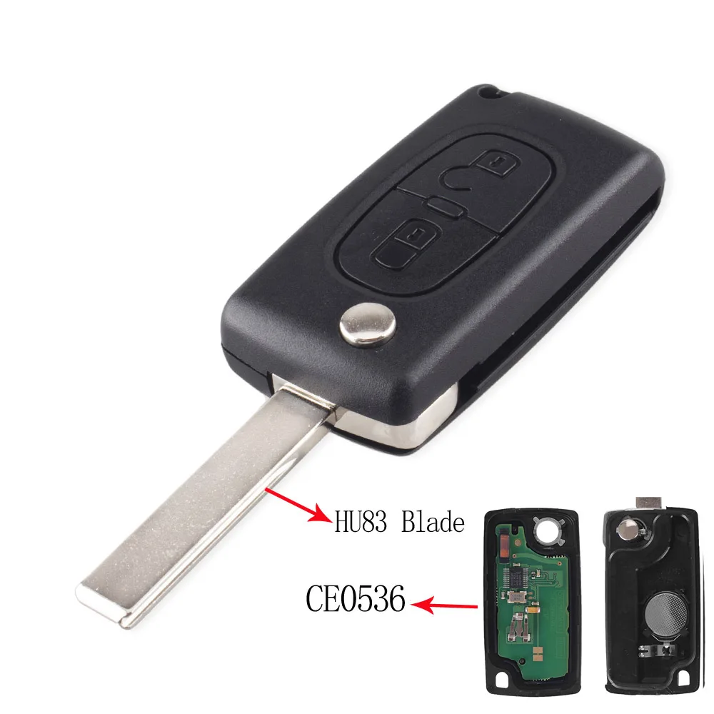 KEYYOU флип пульт ДУ для ключей для peugeot 107 207 307 308 407 607 для Citroen C2 C3 C4 C5 C6 C8 Xsara Picasso Fob 434 МГц спросить - Цвет: CE0536 HU83 Blade