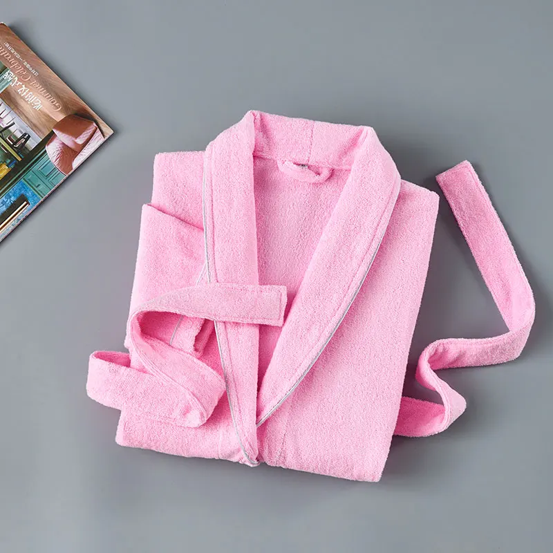 Terry Towel Bathrobe 100% Cotton Sleepwear Robe Women Bath Robes Thick Long Shower Sleep Gown 100% Cotton Terry Kimono Robe