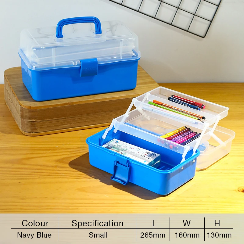 Пластиковый ящик для хранения, медицинский ящик, органайзер, 3 слоя, многофункциональный портативный медицинский шкаф, семейный аварийный набор, ящик для инструментов - Цвет: Small
