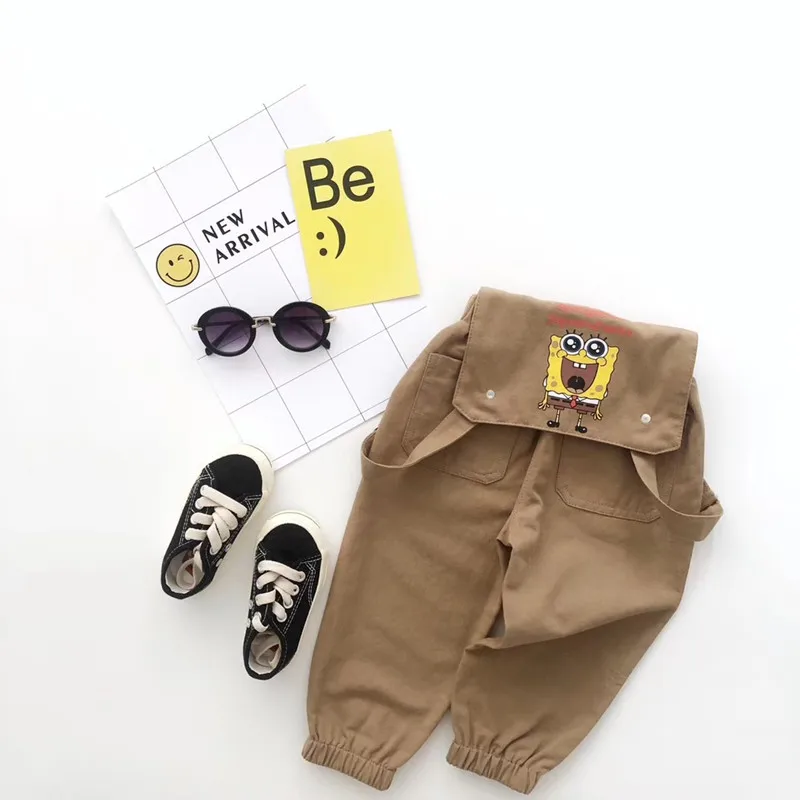 Tonytaobaby/Новая Осенняя детская одежда; милый костюм из рубашки с длинными рукавами и штанов с героями мультфильмов; детская одежда; Одежда для мальчиков и девочек - Цвет: pant