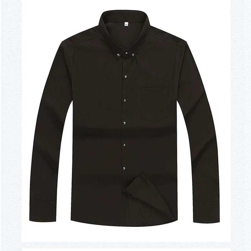 Cena Wysokiej jakości zima jesień mężczyźni plus rozmiar wielka sukienka koszula z długim rękawem 6XL 8XL 10XL 12XL formalne koszule do biura biznes granatowy