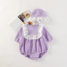 Barboteuse d'automne à manches longues pour bébé fille, combinaison pour nouveau né, vêtements pour enfants 
