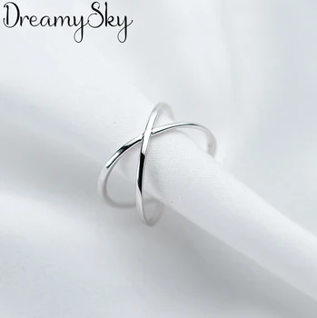 

DreamySky Bijoux Boho Style Silver Color Cross Rings For Women Gifts Large Adjustable Finger Rings