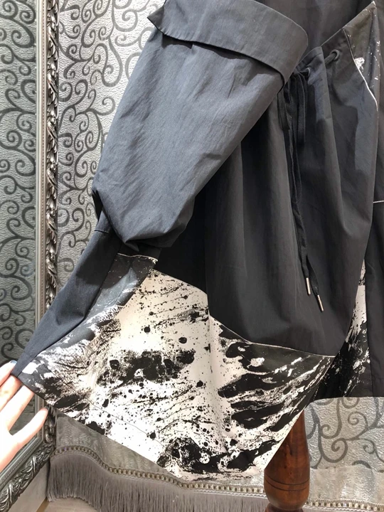 early autumn new female round neck back zipper decorative drawstring tie waist sleeveless dress 908