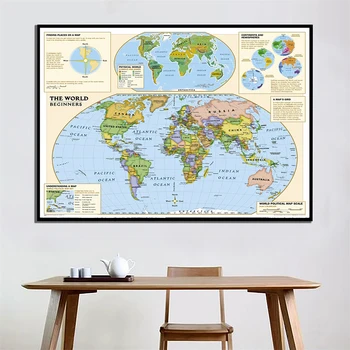 

World Map The World Physical Map with Clear and Simple Comments HD Spray Painting for New Beginners