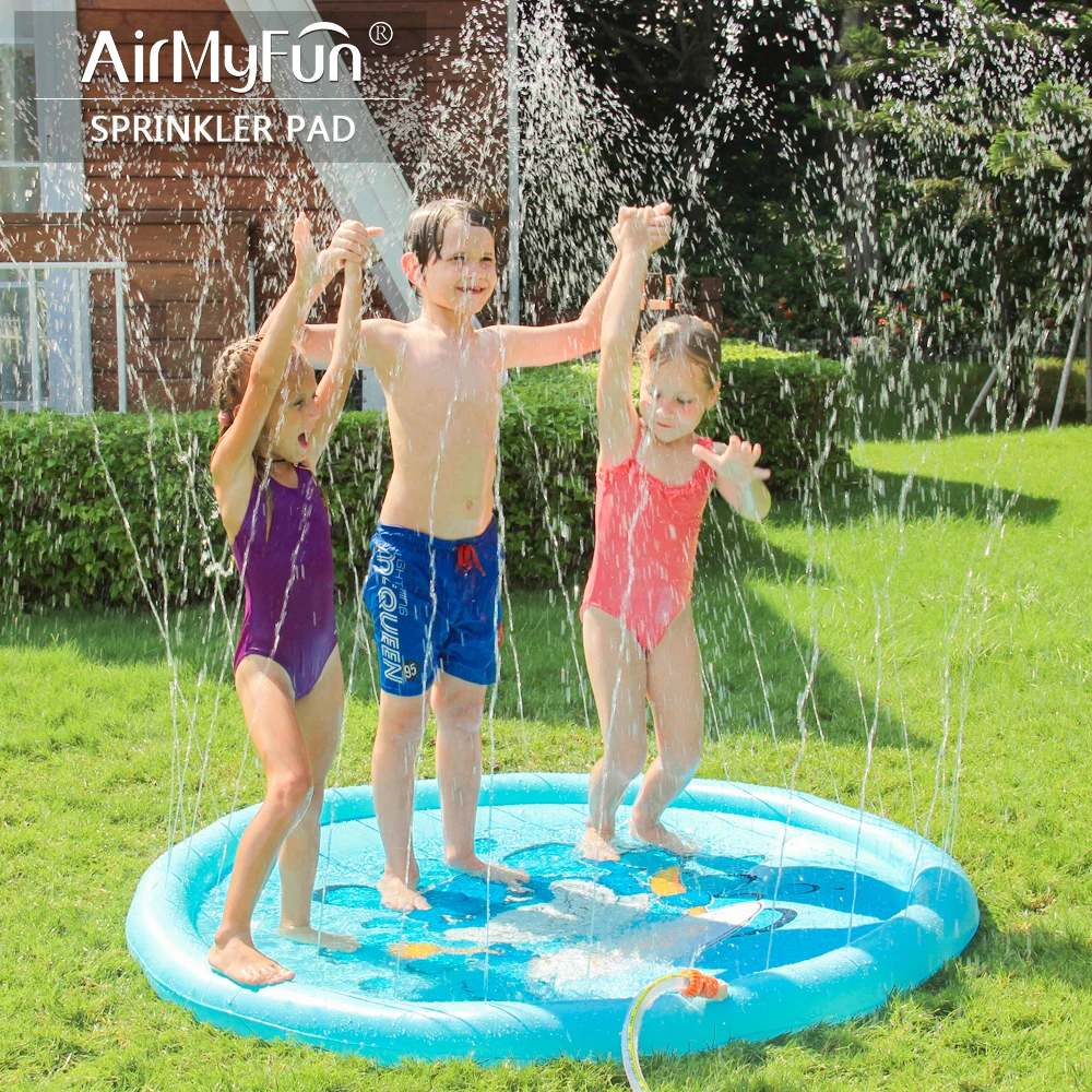 Splash Sprinkler Pad Suitable for Holding Summer Park AirMyFun Shark Sprinkle & Splash Play Mat Fun Backyard Fountain Play Mat for Kids Shark Sea World Theme Splash Sprinkler Pad Suitable for Holding Summer Park AirMyFun Shark Sprinkle & Splash Play Mat Fun Backyard Fountain Play Mat for Kids Shark Sea World Theme