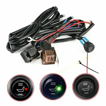

4pcs set Carbon Fiber Seat Heating Pad Car Heater High And Low Two-speed Single Control Switch Heated Seat Cover