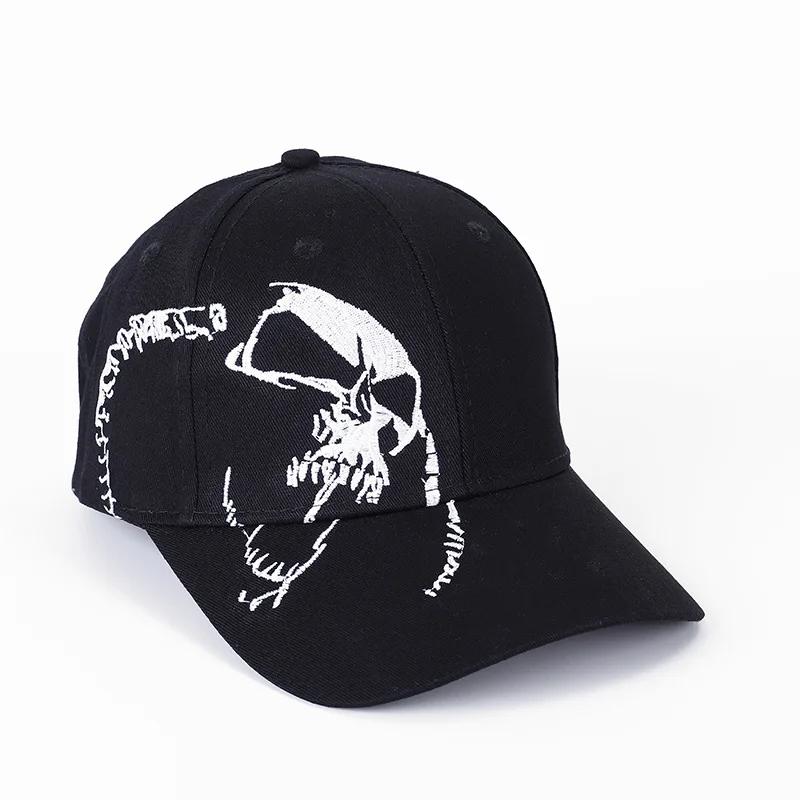 

Unisex New Korean Embroidered Skull Cap Outdoor Leisure Sports Fashion Cotton Adult Sunshade Baseball Cap Sun Cap Snapback