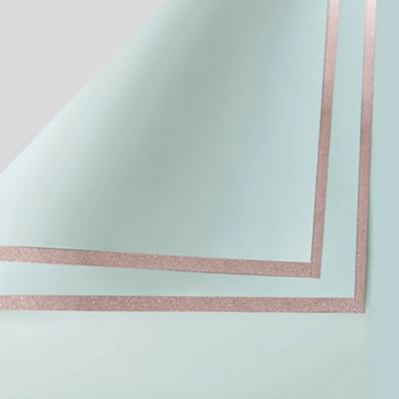 085 Pastel Green 20 шт Золотая рамка водонепроницаемый желе пленка букет Рождество оберточная бумага флорист упаковочный материал для подарков - Цвет: 085 Pastel Green