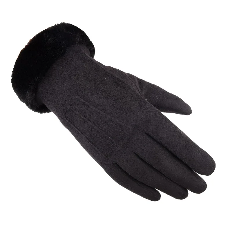 New Winter Gloves Furry Triple-tendon Warm Gloves Outdoor Riding Touch Screen Plushing and Thickening Touch Screen Warm Gloves