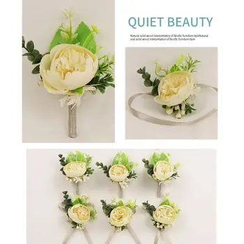 

Handmade Men Women Peony Boutonniere Pin Brooch Artificial Flower Fake Berry Wrist Corsage for Groom Bridesmaid Wedding Party