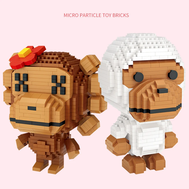 Lovely cartoon figures fashion brand baby monkey micro diamond