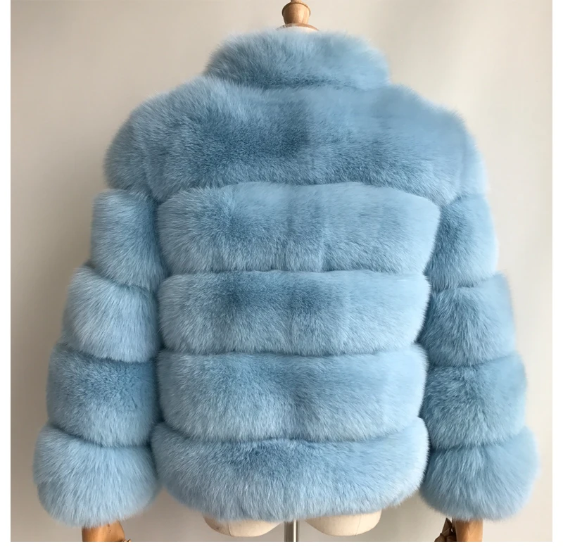 MAOMAOFUR пальто из натурального меха Женская Толстая теплая куртка из натурального Лисьего меха женская новая модная одежда с воротником-стойкой из натурального Лисьего меха