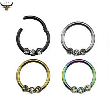 

2PCS 316L Surgical Steel Hinged Ring Hoop Cartilage Earring Lip Nose Hoop Septum Rings Stud Piercings Body Jewelry Wholesale