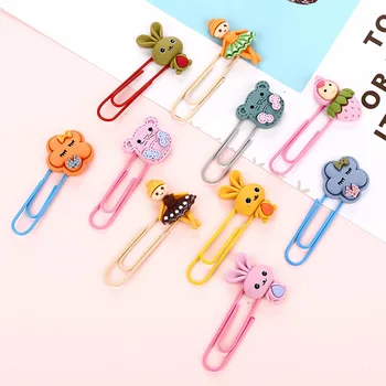 

60 pcs/lot Cartoon Rabbit Mouse Flower Girls Bookmark for book Cute Binder Clips Notes Letter Paper Clip Office school Supplies
