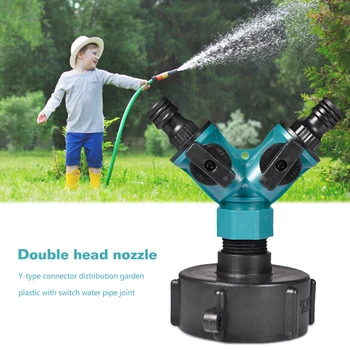 

Double Head Small Nozzle Faucet Y-type Distribution Plastic Switch Water Pipe Saving Watering Irrigation Tool Kits