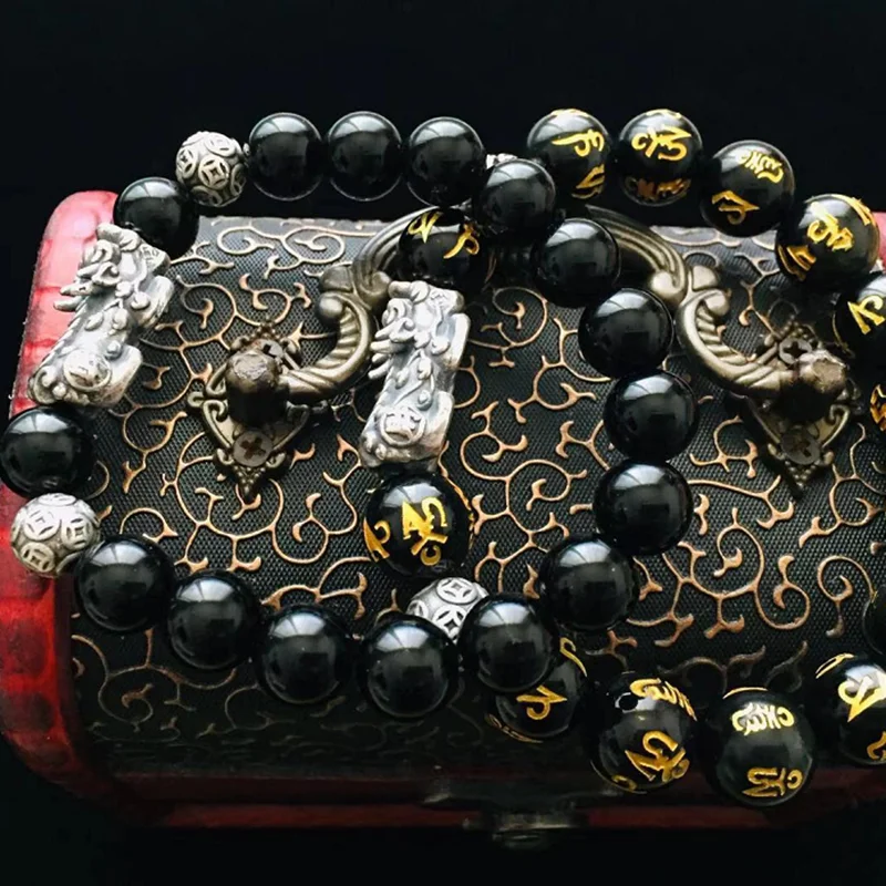 S999 Pixiu Feng Shui Gift Obsidian Bracelet for man and women Wealth Bracelet Handmade good Lucky Amulet Jewellery