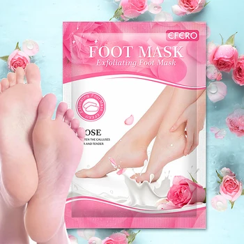 

efero 2pcs=1pair Peeling Foot Mask Socks for Pedicure Exfoliating Feet Mask Remove Dead Skin Cuticles Feet Rose Foot Mask