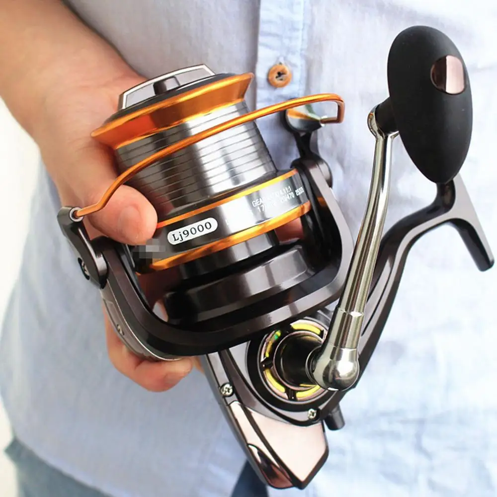 

12+1 Ball Bearing Big Fish Spinning Wheel LJ9000 Series 4.11:1 Gear Ratio Distance Casting Fishing Reels