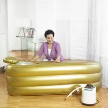 Очень большая надувная ванна для взрослых с изолированной подушкой с электрическим насосом водонепроницаемое освещение для ванной