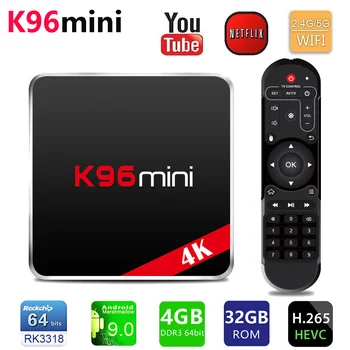 

K96 mini android 9.0 smart tv box RK3318 Quad-core 4GB 32GB set top box 2.4G 5G Wifi 4K Youtube Netflix media player vs X96 mini