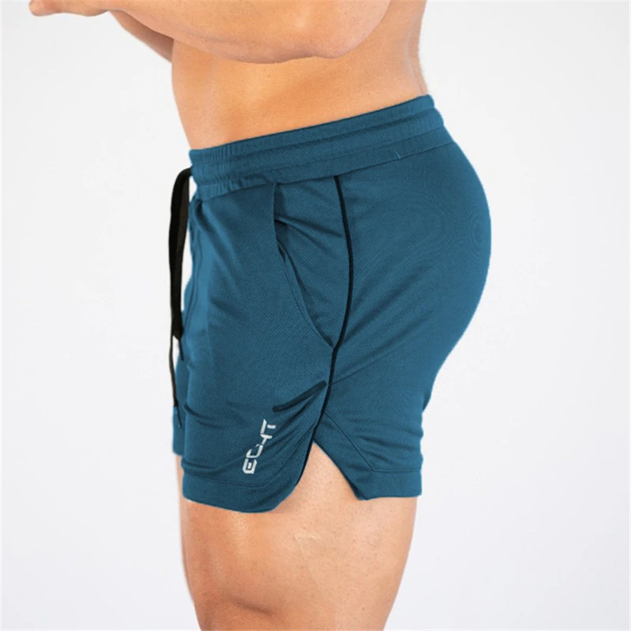 Men Fitness Bodybuilding Shorts Man Summer Gyms Workout Male Breathable Mesh Quick Dry Sportswear Jogger Beach Short Pants