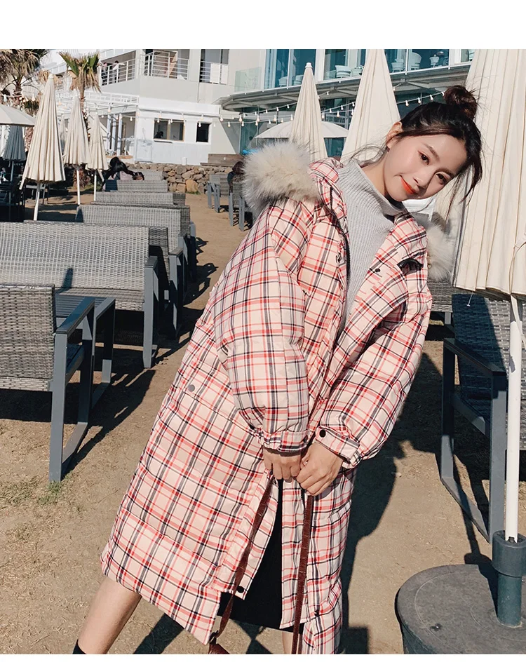 Пальто из хлопка, Женская Корейская свободная дикая зимняя одежда, новая длинная хлопковая одежда, куртка из хлопка и бархата, утолщенная A535