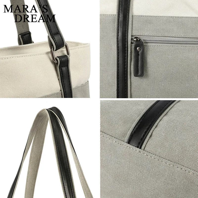 Mara's Dream Новая модная женская сумка, повседневная парусиновая сумка, контрастная цветная Холщовая Сумка женская сумка на плечо