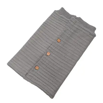 

Newborn Baby Swaddle Blanket Plus Velvet Stroller Wrap Toddler Thick Cable Knit Soft Warm Sleeping Bag Sleep Sack with Buttons
