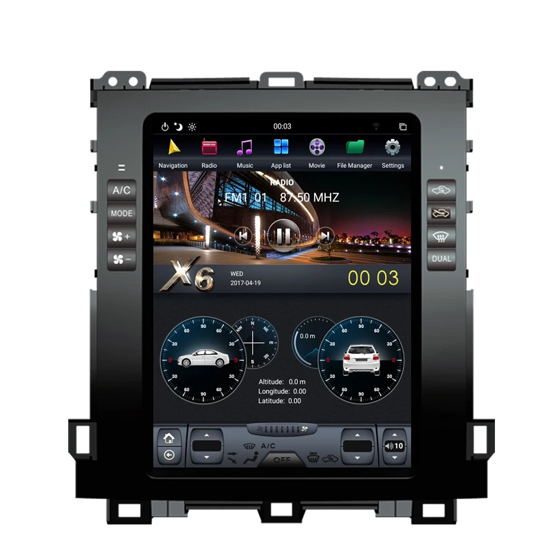 Perfect NAVITOPIA 10.4inch 4G+64GB Tesla Style Vertical Screen Android 8.1 Car DVD GPS Navigation for Toyota Prado 2002-2009 7
