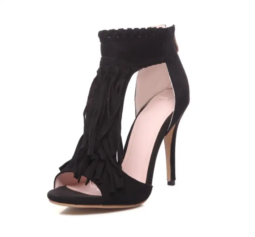 

2018 Summer New Explosion Large yard Fringe Fine Slip sandals Roman Style