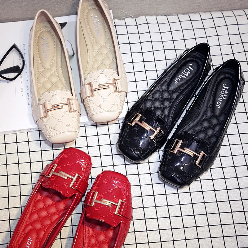 

Women's Shoes Ballet Basic Flats Woman Party Wedding Dress Ladies Slip-on Boat Shoes Patent Leather Best Sellers High Quality