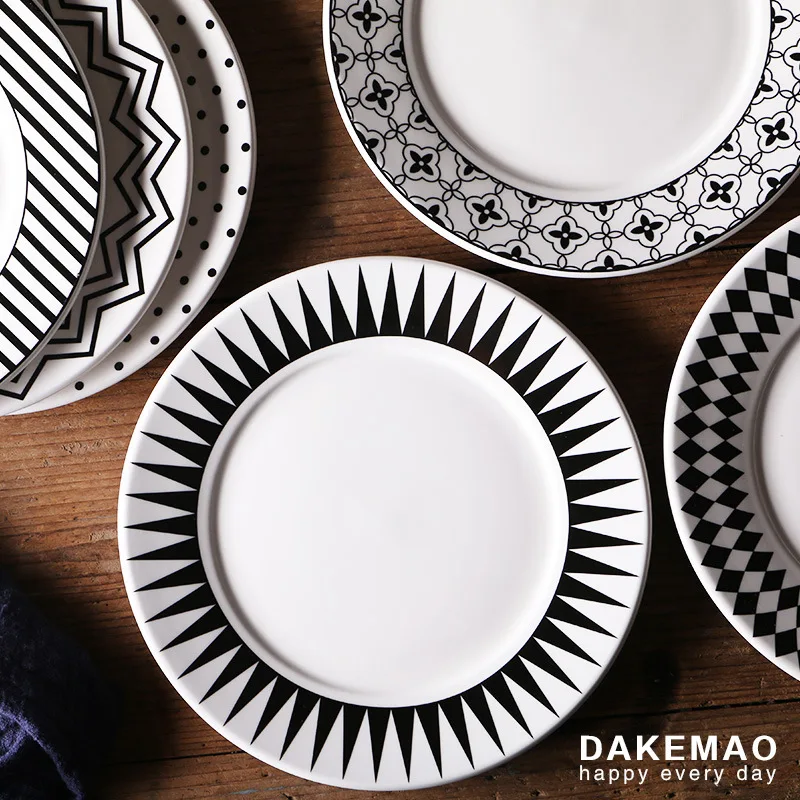 

Creative Plates Northern European-Style Retro Western Food Fruit Plate Steak Plate European Style Tableware Ceramic Bowl Dish &